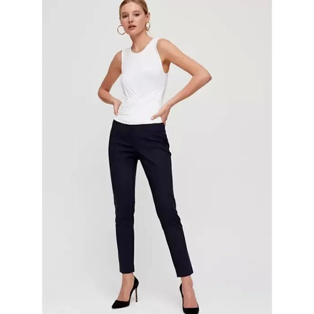 aritzia cigarette pant Penn 100% Cupro Slash Pockets Pull High rise slim cigarette style